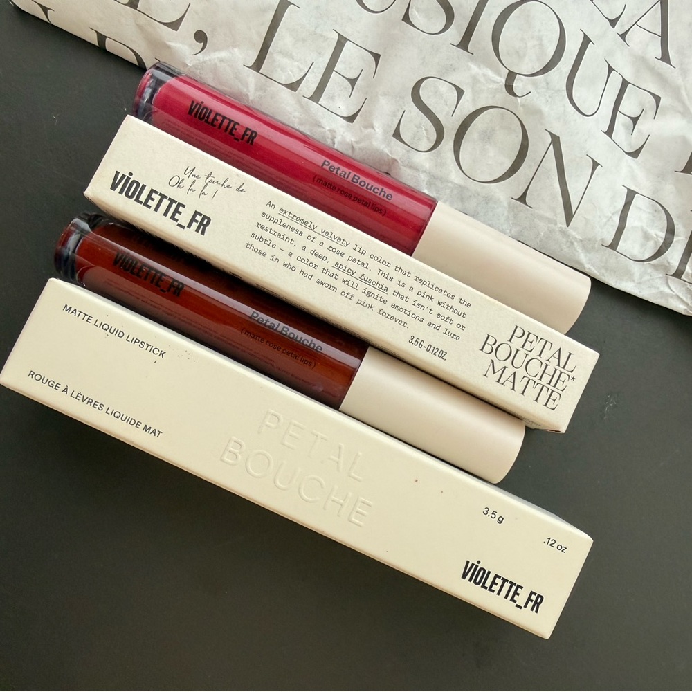 Violette.FR Petal Bouche Matte Liquid Lipstick — Pink & Brown Duo